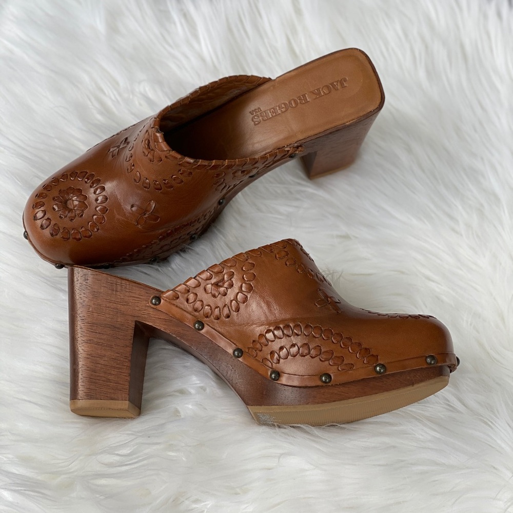 New Jack Rogers Cognac clogs